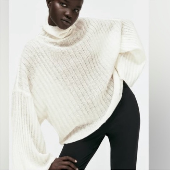 🤍 ZARA Knit Ribbed Sweater - Picture 3 of 8